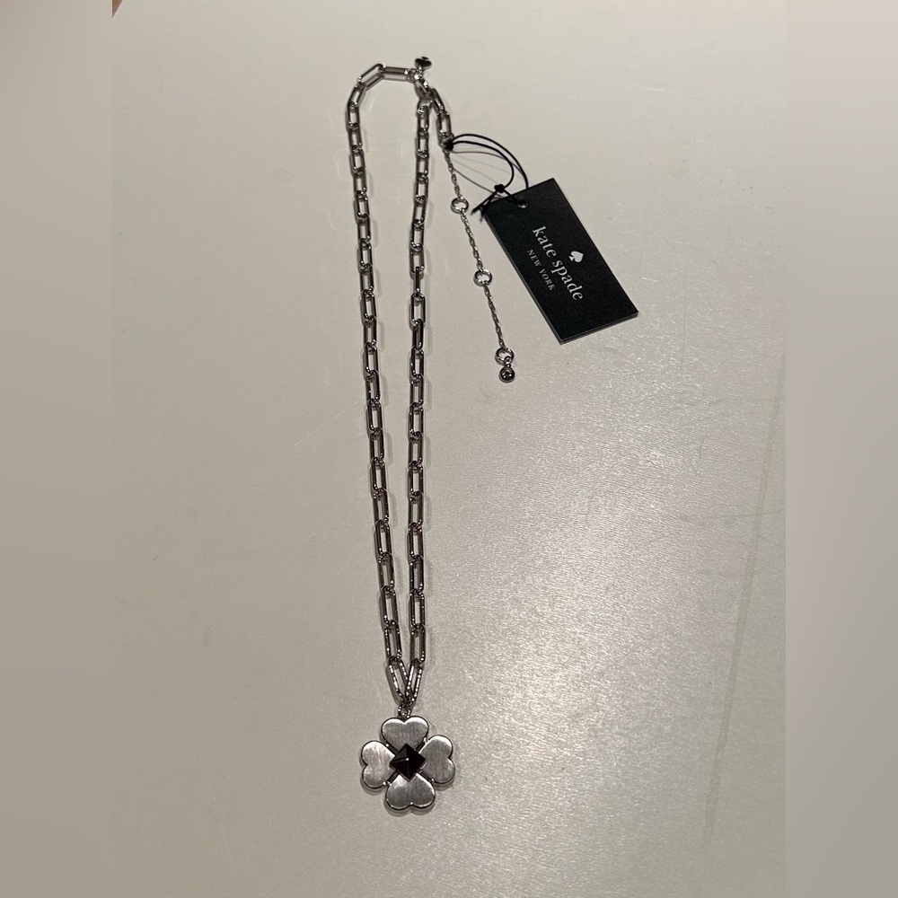NWT KATE SPADE NEW YORK, SPADES & STUDS, Women Necklace, Metal, Silver - Picture 2 of 4